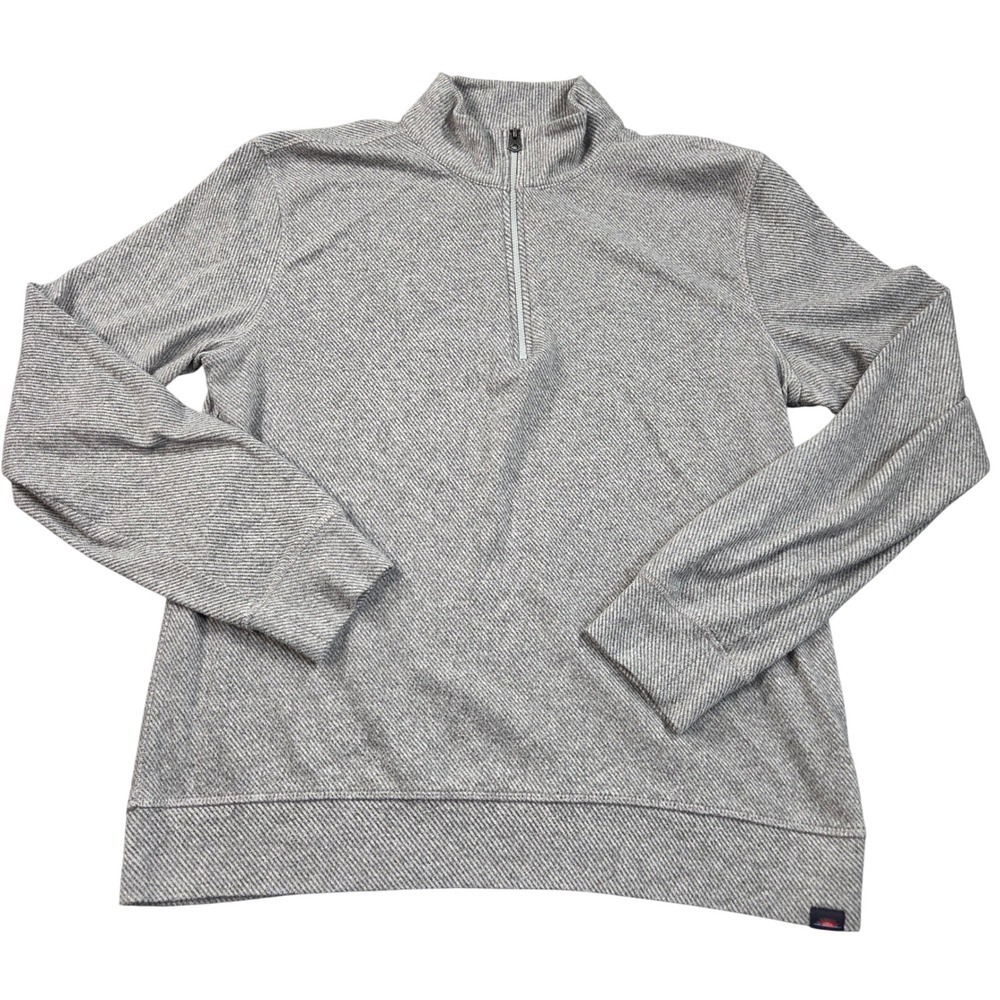 Faherty Brand Quarter Zip Pullover Mens Medium Gray Mock Neck Sweater MKC0100-FG